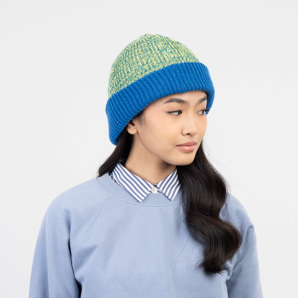 Colorblock Plush Knit Beanie