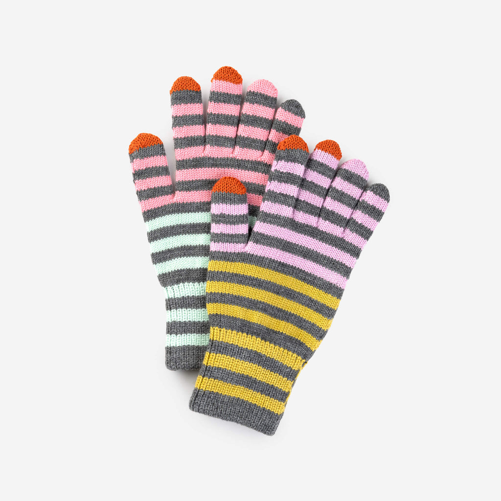 Color Stripe Touchscreen Gloves