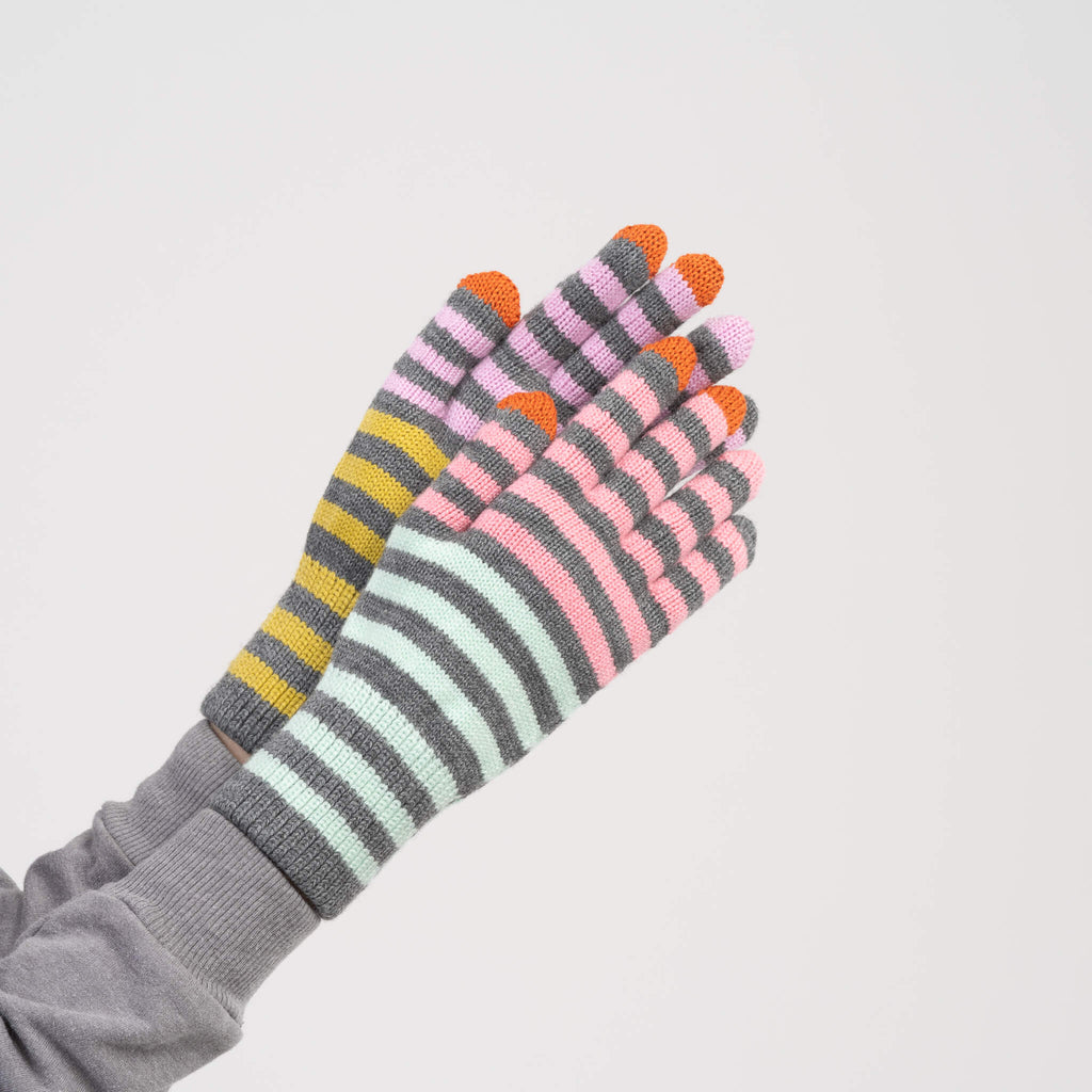 Color Stripe Touchscreen Gloves
