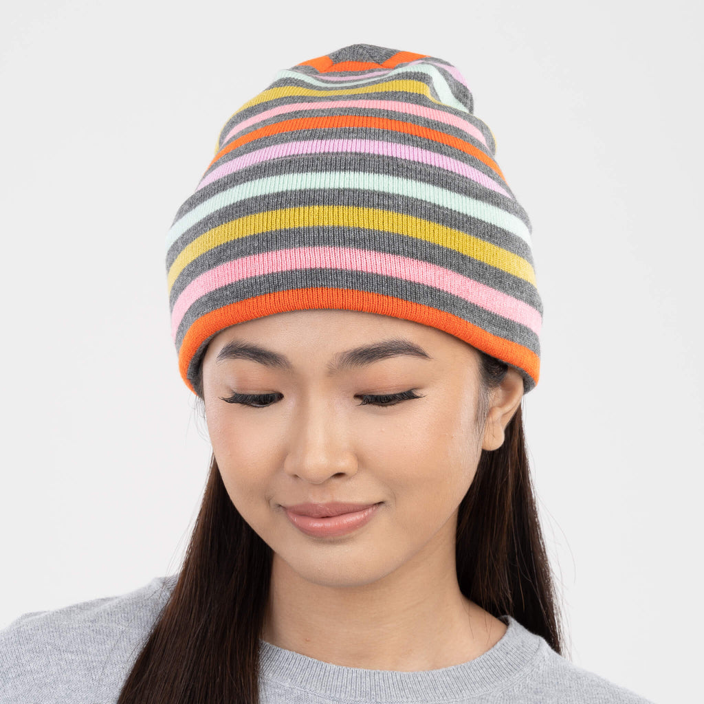 Color Stripe Knit Beanie