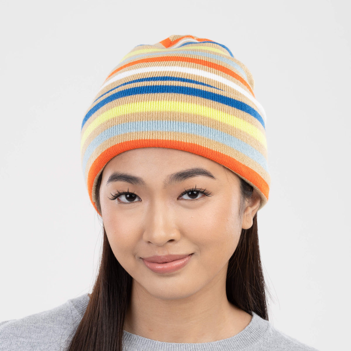 Color Stripe Knit Beanie