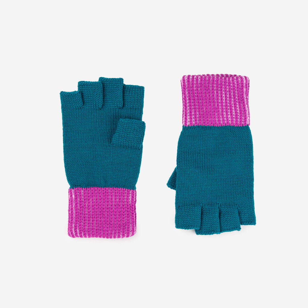 Stripe Cuff Fingerless Gloves