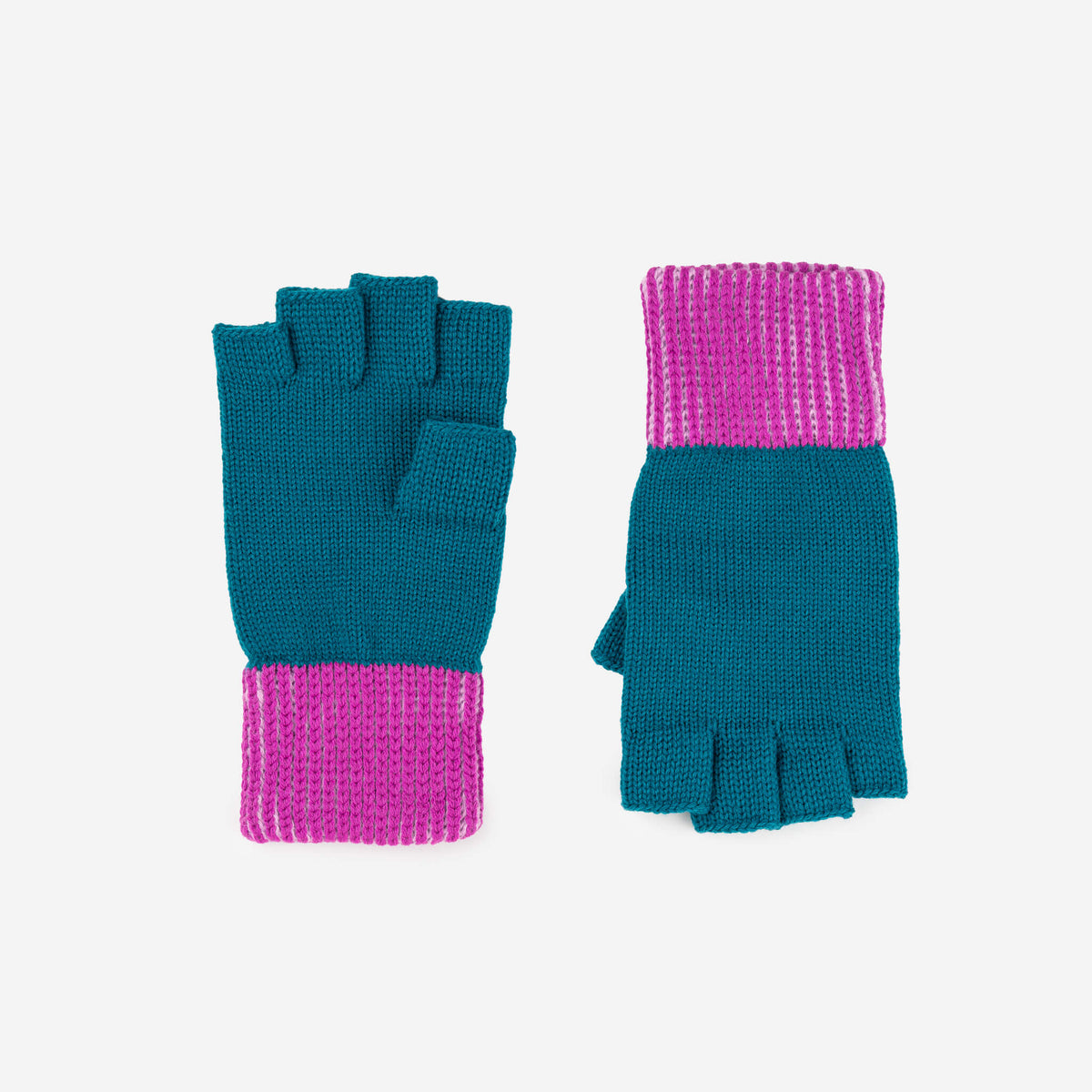 Stripe Cuff Fingerless Gloves