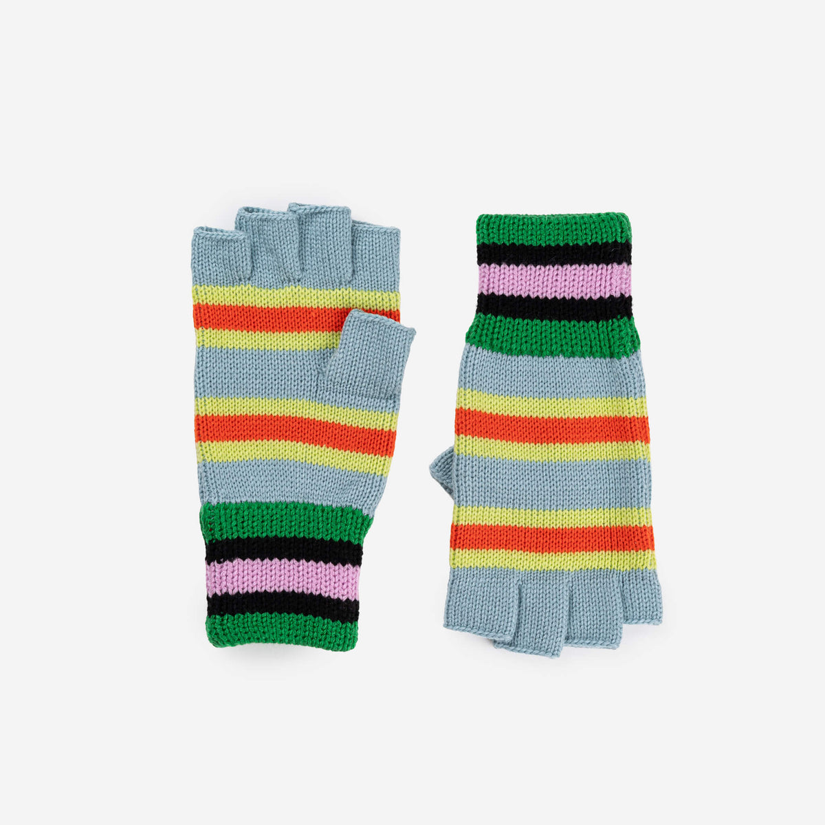Zipper Stripe Fingerless Gloves