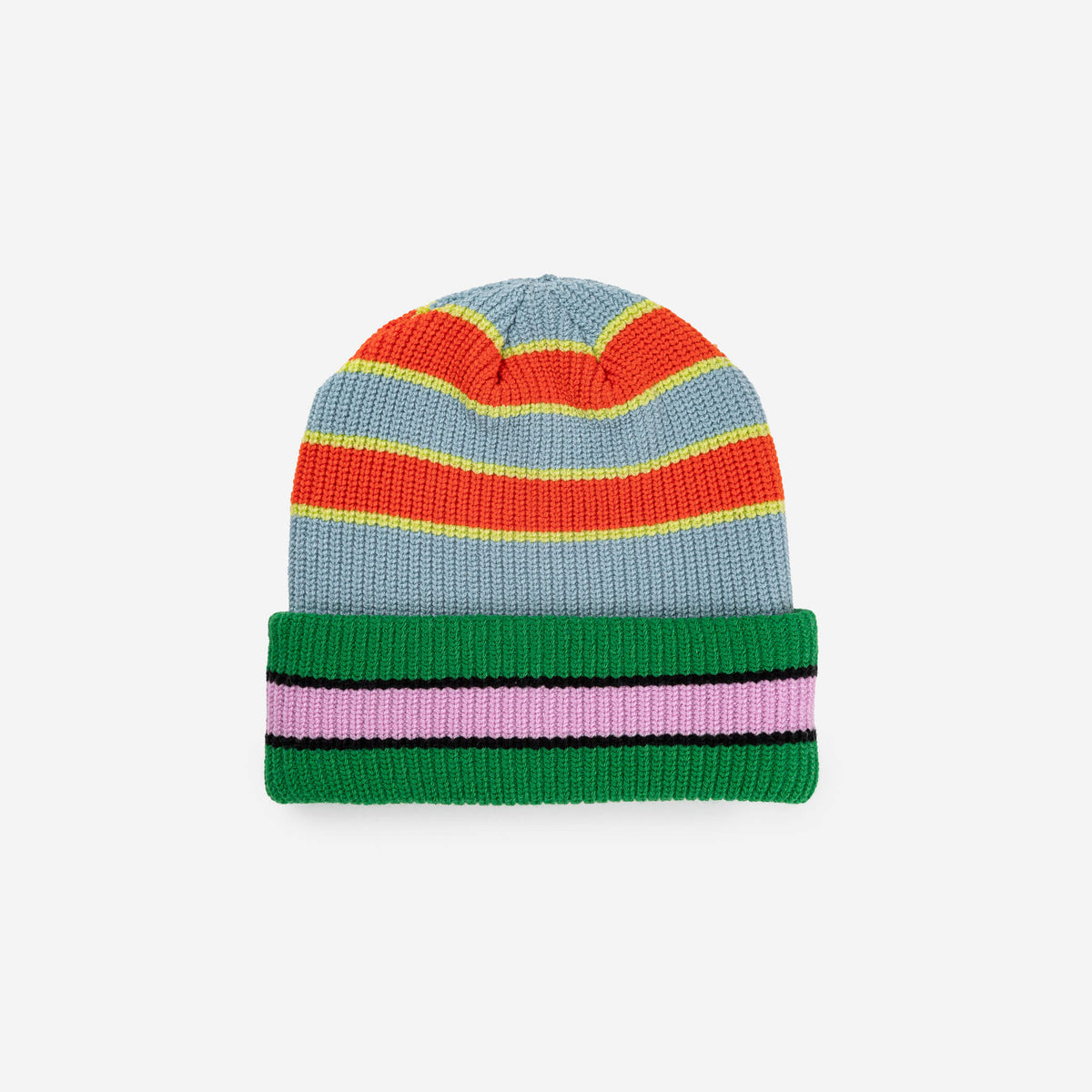 Zipper Stripe Plush Beanie